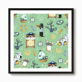 Sailor Dogs Art Print