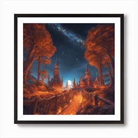 The Stars Twinkle Above You As You Journey Through The Orange Kingdom S Enchanting Night Skies, Ultr Art Print