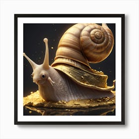 Snail On Gold Poster