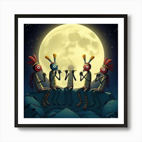 Aztec Flutes 2 Art Print