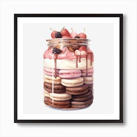 Jar Of Macarons Art Print