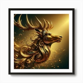 Golden Deer 2 Art Print