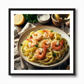 Pasta With Shrimp 4 Art Print