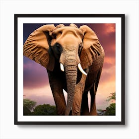 Elephant Walked In The Jungle Art Print