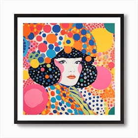 Yayoi Kusama Inspired Oriental Woman Print Design Art Print