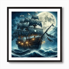 A ghost pirate ship 2 Art Print