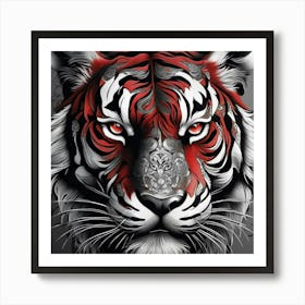 Red & BlackTiger Art Print