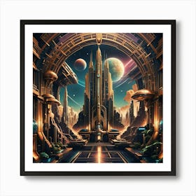 Futuristic City 36 Art Print