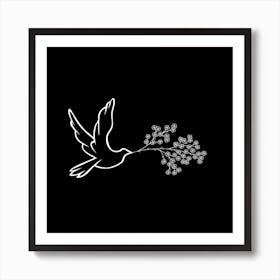 Dove With Flowers Art Print
