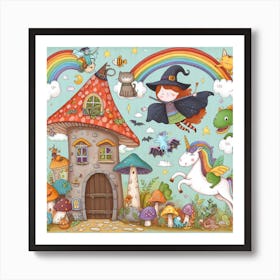 Witches And Rainbows Art Print