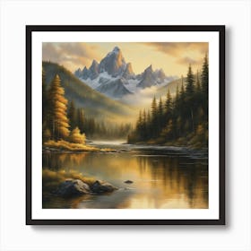 Sunrise In The Mountains Art Print