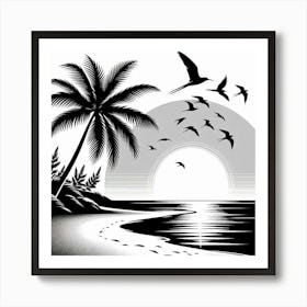 A serene beach Art Print