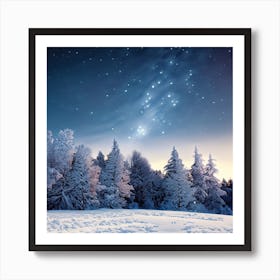 Winter Night Sky 3 Art Print