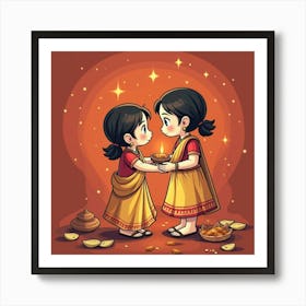 Diwali Greeting Card 4 Art Print