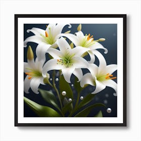 Flowers & Pearls Art Print