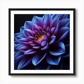 Indigo Dahlia Art Print