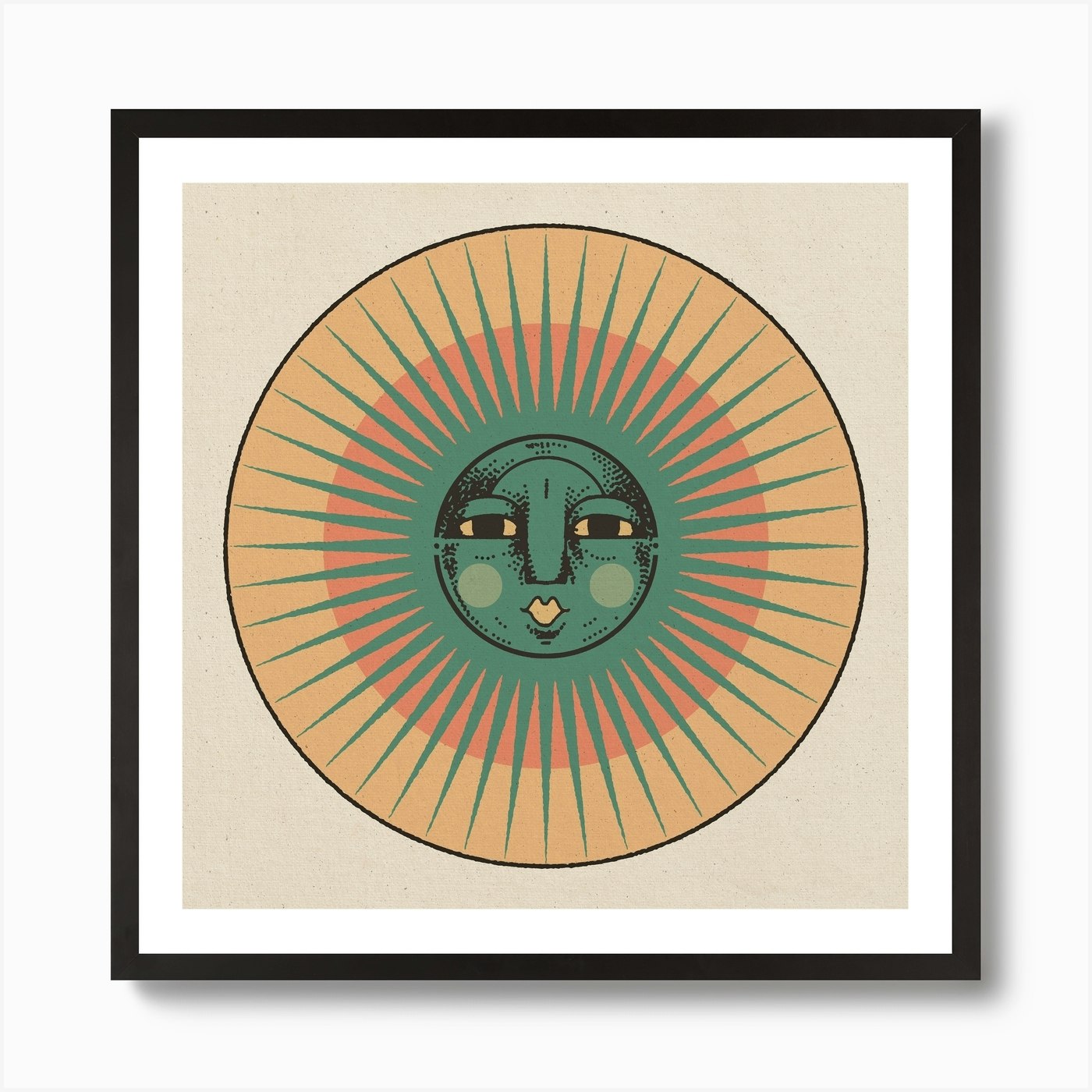 Sun Face Art Print By Cai Jo Fy