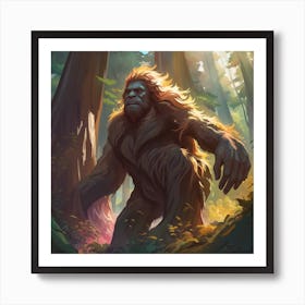 Bigfoot Happy Art Print