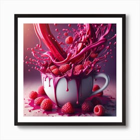 Splash Of Raspberry Juice In A Cup Art Print