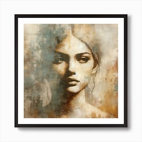 Textured Portrait Of A Woman Art Print