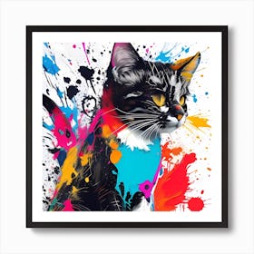 Splatter Kitten Art Print