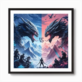 Dragons Vs Dragons Art Print