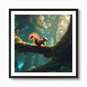 Squirrel In The Forest 308 Art Print