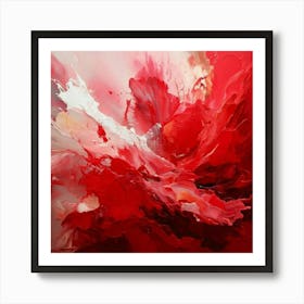 Firefly Abstract, Painting, 3d, Red, White, Clouds, Surreal, Artistic, Vibrant, Textured, Contempora (3) Art Print