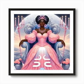 Black Woman On A Throne Art Print