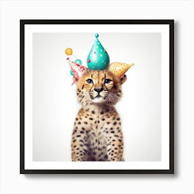 Birthday Cheetah 7 Art Print