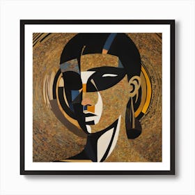 Abstract Painting, Acrylic On Canvas, Brown Color Art Print