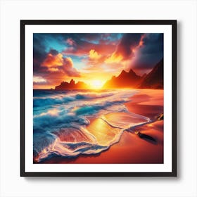 Sunset On The Beach 4 Art Print