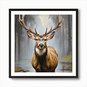 Deer In The Woods Art Print