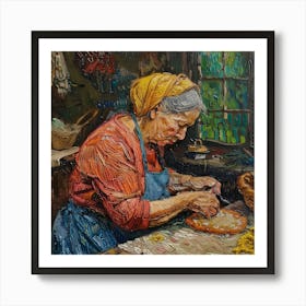 Van Gogh Style: The Lacemaker Series 3 Art Print