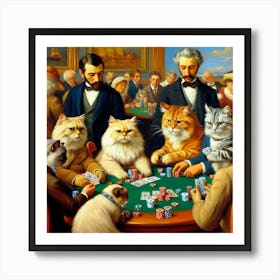 Feline Poker Art Print