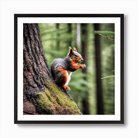 Squirrel In The Forest 96 Art Print