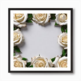 White Roses Frame 6 Art Print