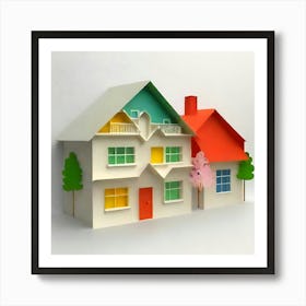 House With Trees Art Print