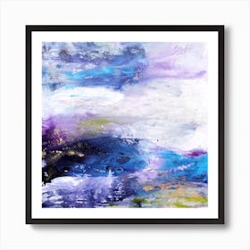 Shore Landscape Abstract Painting Square Art Print