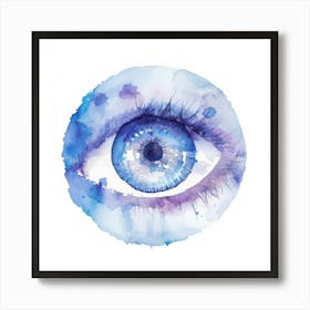 Blue Eye Watercolor Painting Art Print