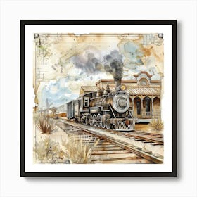 Vintage Steam Train 13 Art Print