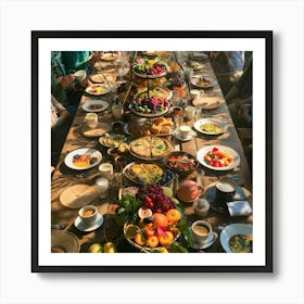 Group Of People At A Table Art Print