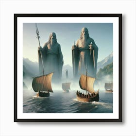 Majestic boat Painting Inspired by lotr Art Print