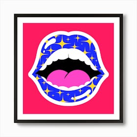 Read My Lips - Royal Blue Galaxy Art Print