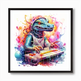 Dj Lizard Art Print