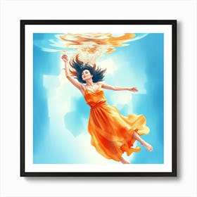 Girl In The Water Art Print