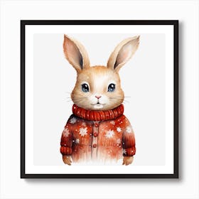 Rabbit In A Sweater Art Print