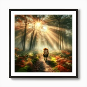 Lion In The Forest 4 Art Print