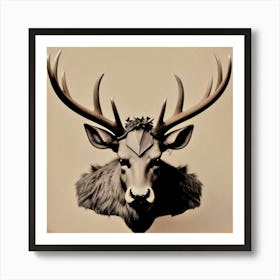 Deer Head 32 Art Print