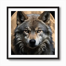 Full Moon Wolf Art Print